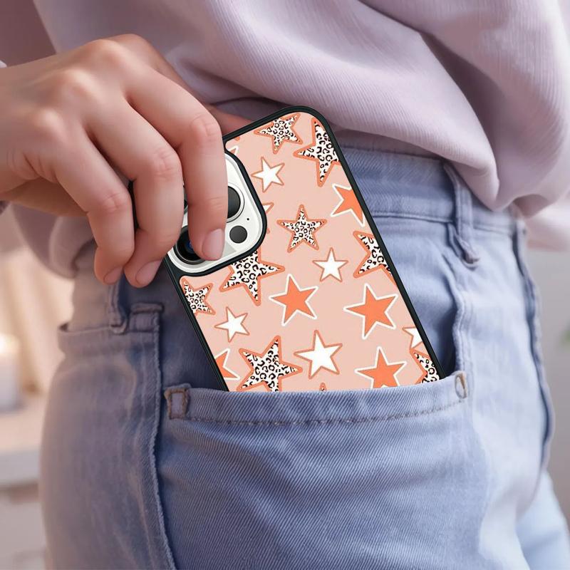 preppy stars lightning pink Phone Case For iPhone 17 Air 15 16e 14 13 Pro Max Coque 12 11 Pro Max PLUS cover