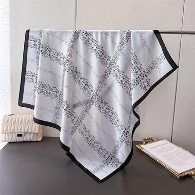 Fashion Retro Imitation Silk Printing Large Square Scarf Silk Scarf Shawl Headscarf Beach Scarf Neck Protection Scarf Women
