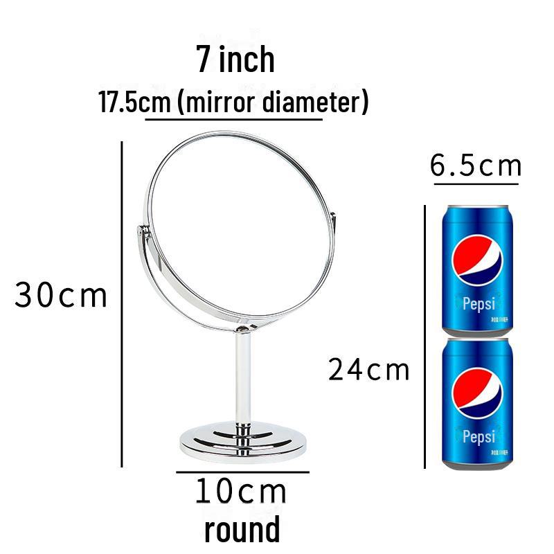 European Style Stainless Steel Dual-Sided High-Definition Makeup Mirror