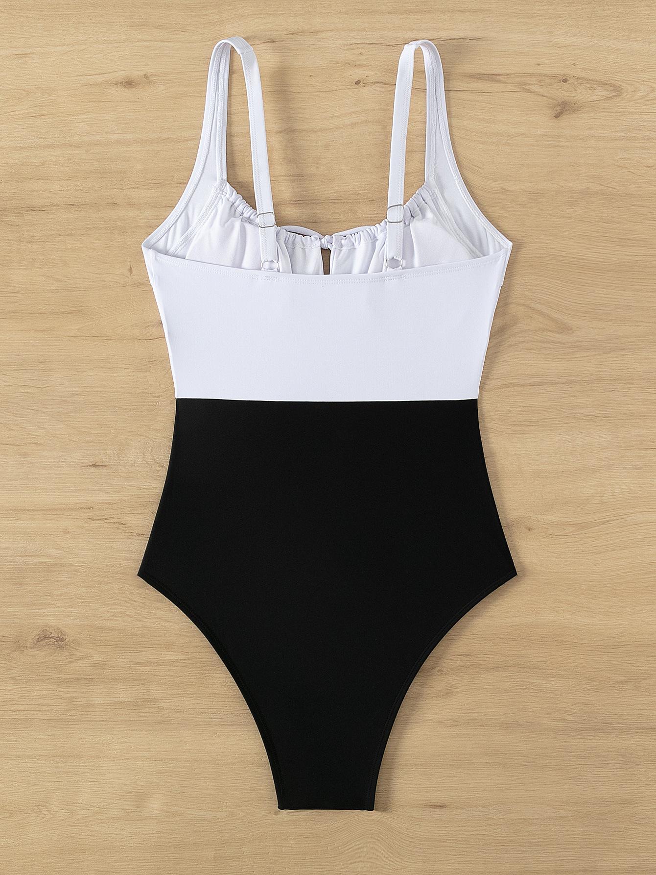 Женский купальник цельный с высокой талией на шнурке сексуальный купальник бикини — фото 4