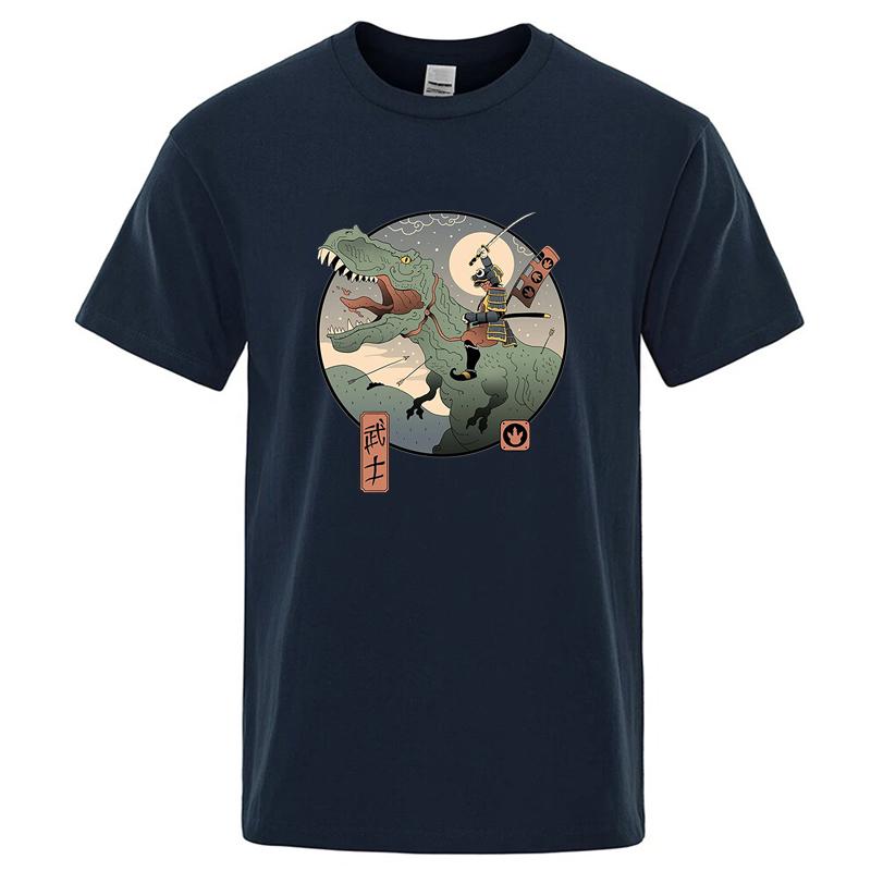 Summer Mens Tshirt High Quality 100 Cotton Anime Dinosaur Printing Casual Cool Loose Oneck Men Tshirt Male Tops for Men