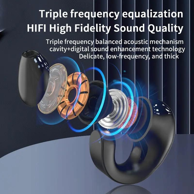Mini Single Ear Bluetooth Wireless Headphone Ear-Clip Earphone Noise Reduction Bluetooth 5.3