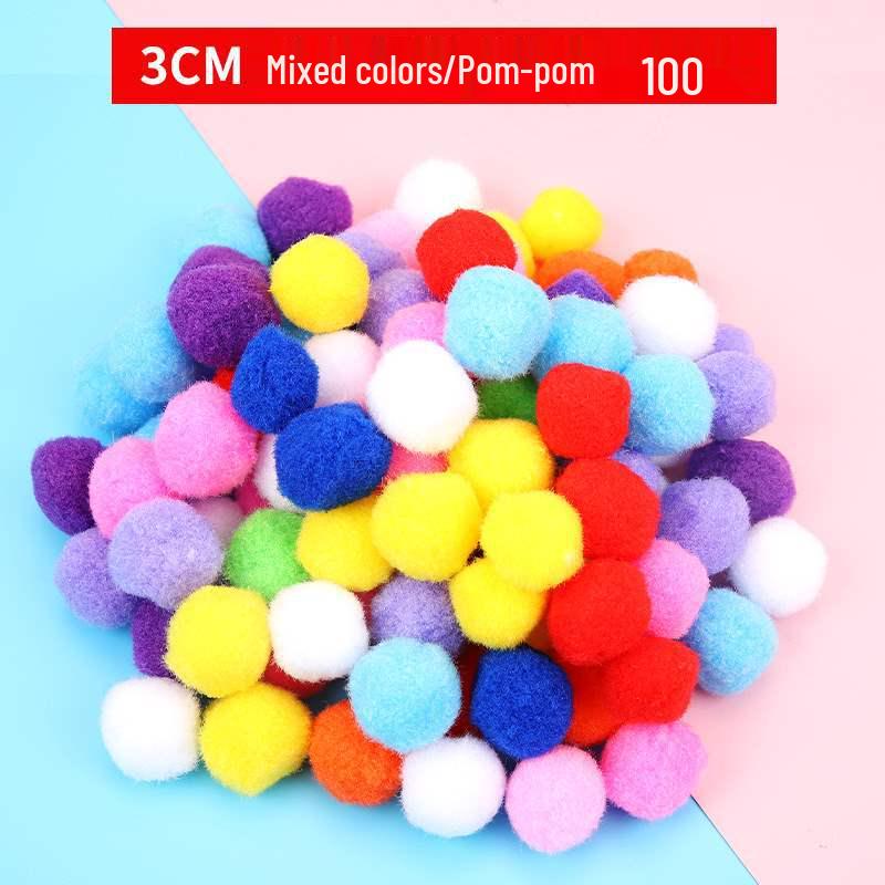 Mixed Color Fluffy Pom Poms: High Elasticity Handmade Plush Balls for DIY Decorative Accessories