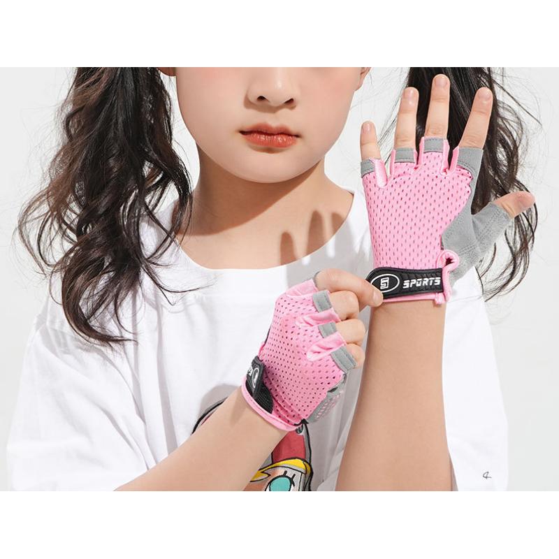 1 Pair Kids Cycling Gloves Boys Girls Half Finger Bike Gloves Children Bicycle Glove Child Sport Gloves Non Slip for Outdoor