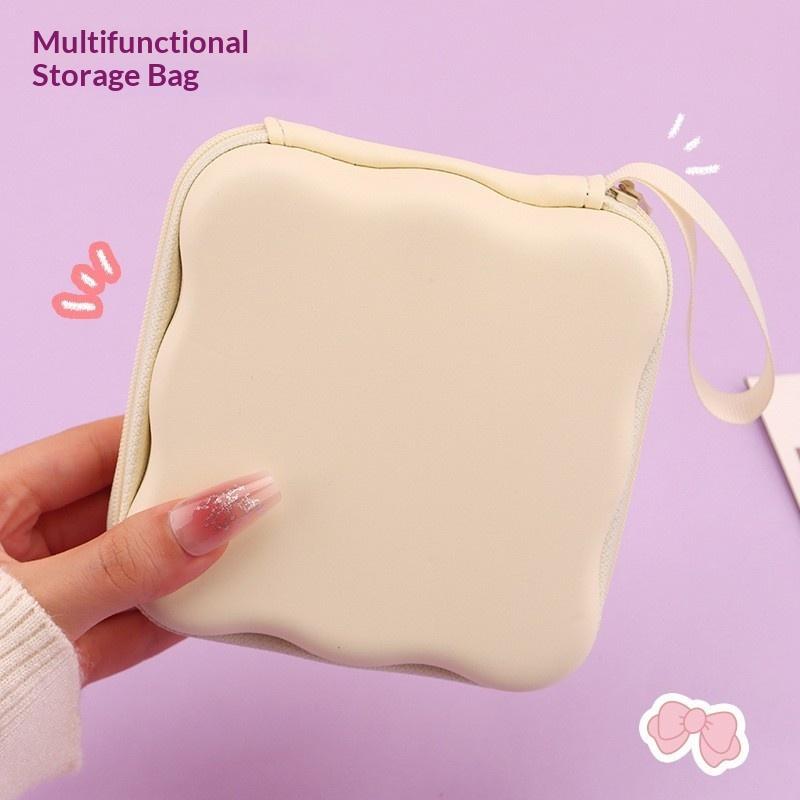 Charger Lid Storage Bag Fashion 3D Heart Design Drop-resistant Protective Case Lightweight Organizer for Office School Travel