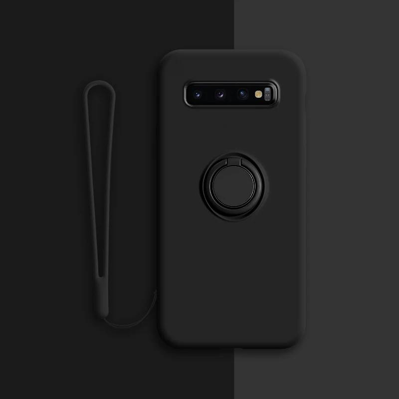 Mjukt Silikonfodral För Samsung Galaxy S10 Plus S21 S20 FE Ultra S Note 20 9 10 S9 S8 S10E E Note20 Note9 Fodral Ringhållare Stöd