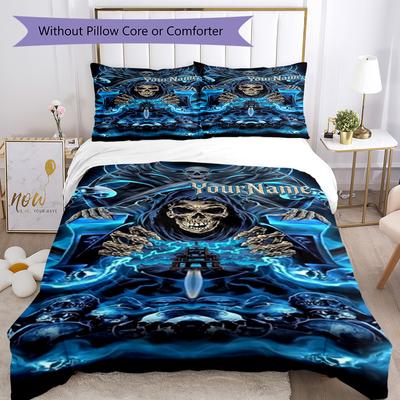 Gothic Illustrations Customize Your Name Bedding Set Breathable Duvet Cover with Pillowcases Home Decoration Birthday Gift