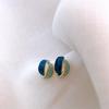 French Exquisite Geometric Enamel Stud Earring For Women Light Luxury Color Matching Design Sense Earring Female Unusual Jewelry