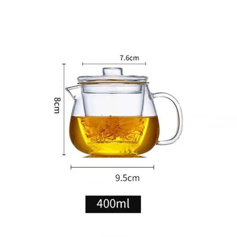 

Стеклянный чайник 400 мл, термостойкий чайник из боросиликатного стекла, чайник для кипячения, утолщенный с ручкой, чайник, бытовой набор для цветочного чая