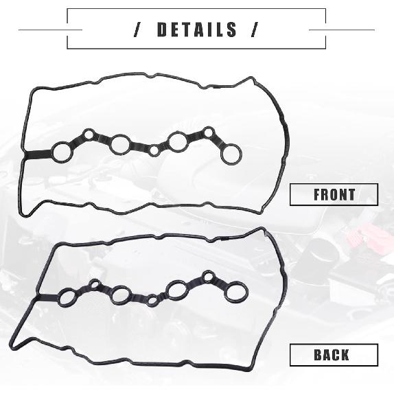 Motoforti Engine Valve Cover Gasket Seal, for Hyundai Sonata Santa Fe 2.0L 2.4L 2019-2020, Rubber, 22441-2GGB0, Black