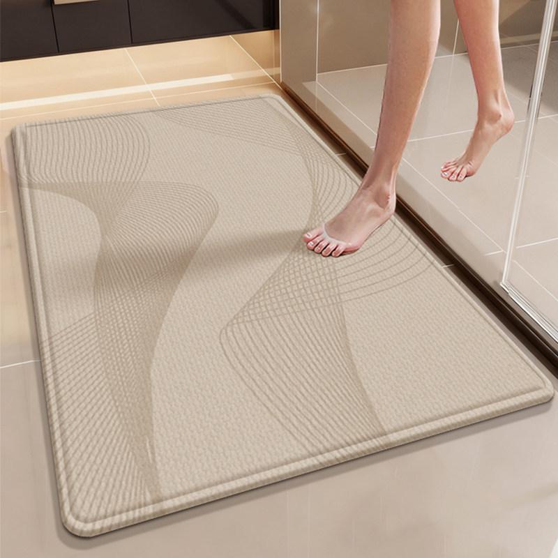 Luxury Quick-Dry Non-Slip Diatomaceous Floor Mat - Absorbent, Stain & Scratch-Resistant Bathroom Door Mat