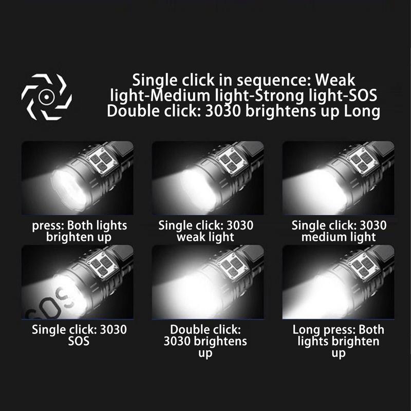 Pocket Flashlights High Lumens LED Pocket Flashlights Waterproof Handheld Spotlight Rechargeable Handheld Torch Handheld Torch