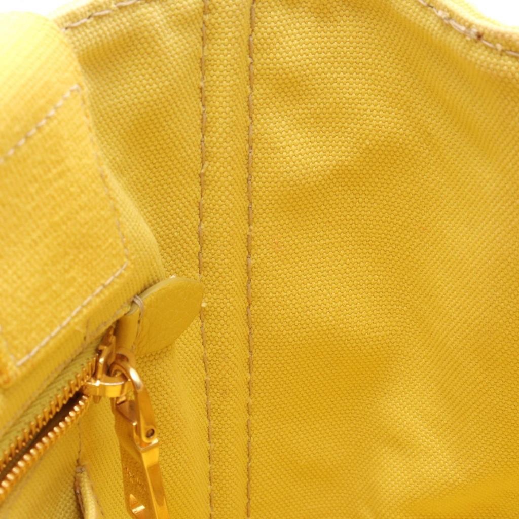 Used PRADA CANAPA Canapa Mini Tote Bag BN2439 Canvas Yellow Used Women