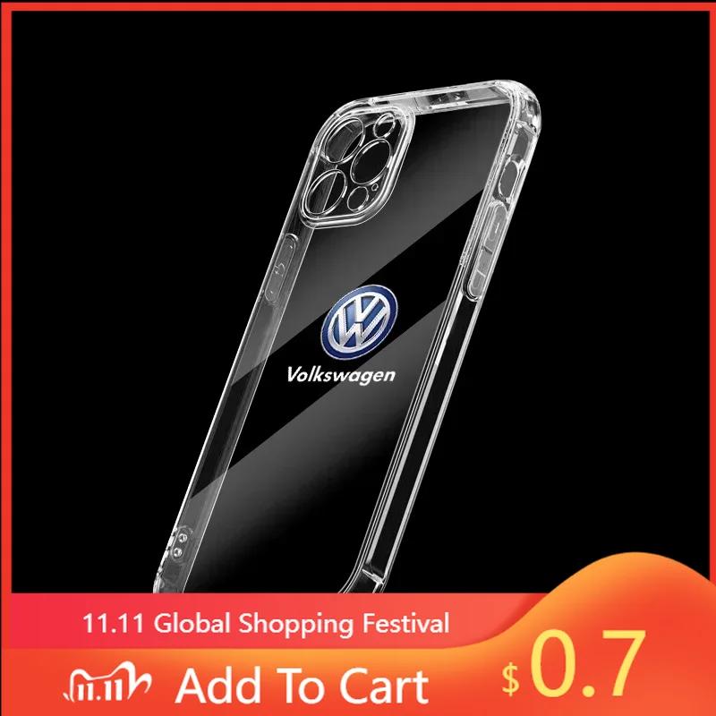 For VW Hot 2025 New Transparent Phone Case With Car Logo For IPhone 11 12 13 14 Pro Max XR X X XS SE 7 8Plus For Volkswagen Jett