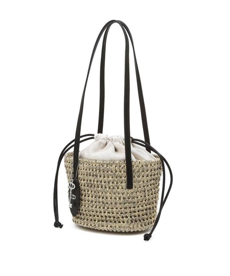 Athe Vanessabruno Mixed Color Raffia Shoulder Bag S Aaba6F804Bk