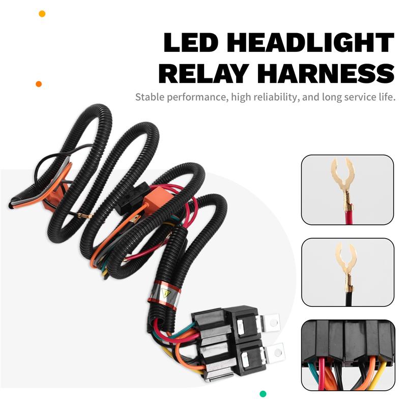 Car H4 12V LED Headlights Relay Wiring Harness Kit High Low Enhancer Car Accessories