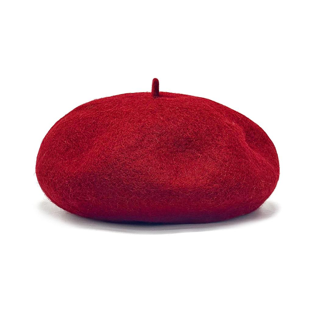 Beret Women's Pure Color Wool Heattechknitting Octagonal Hat Korean Styleretrowoolen Light Plate Painter Hat