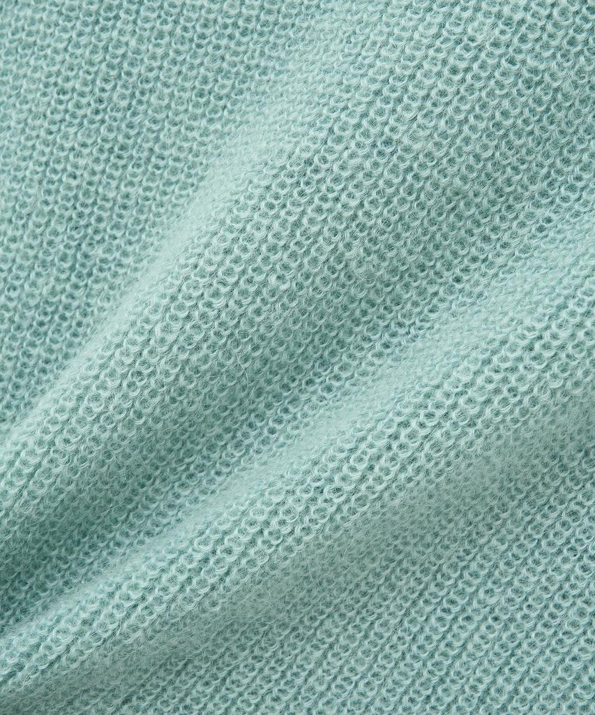 NOIRER Kid Mohair Crop Polo Knit (Aqua Mint)