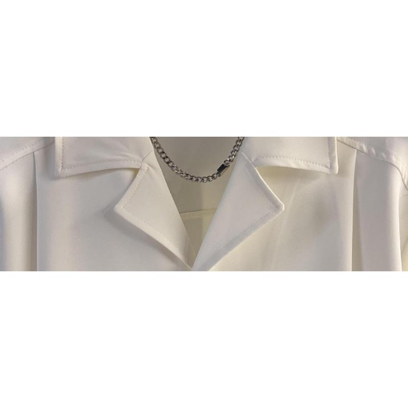 Men's Cuban Collar Roll Tab Sleeve Button Down Shirt Casual Formal Top