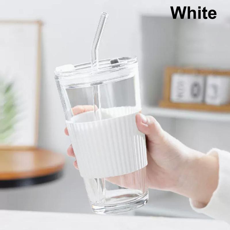 

1 шт. полосатая стеклянная чашка прозрачные стаканы с крышкой и соломинкой кружка для льда кофе чашка для чая стакан для сока стакан для молока вода стакан посуда для напитков белый