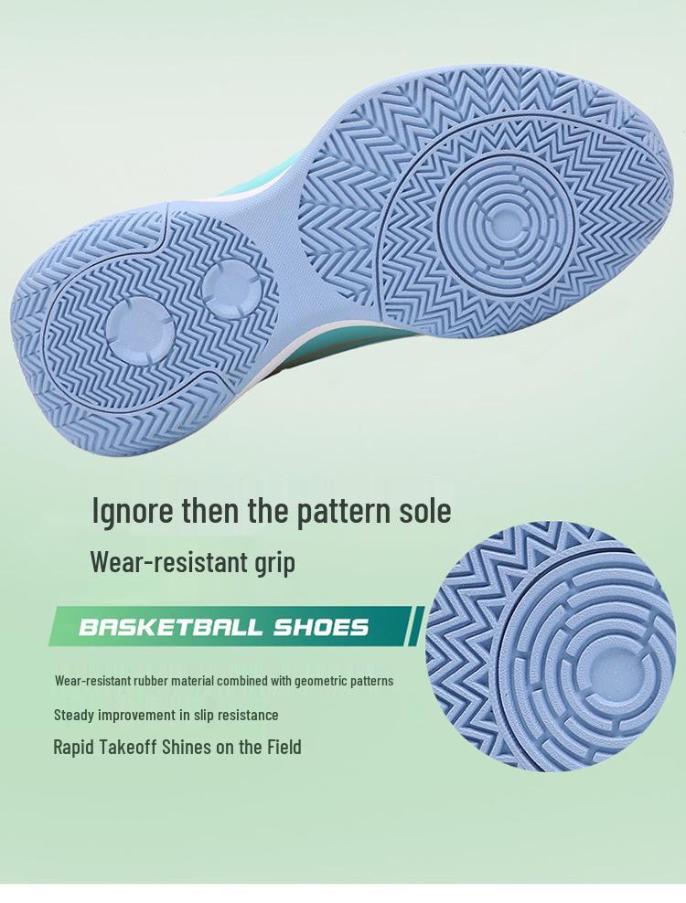 Unisex Luminous Low-Top Basketball Shoes with Rotary Buckle, Wear-Resistant Mesh Upper, Ideal for Spring and Summer Training.