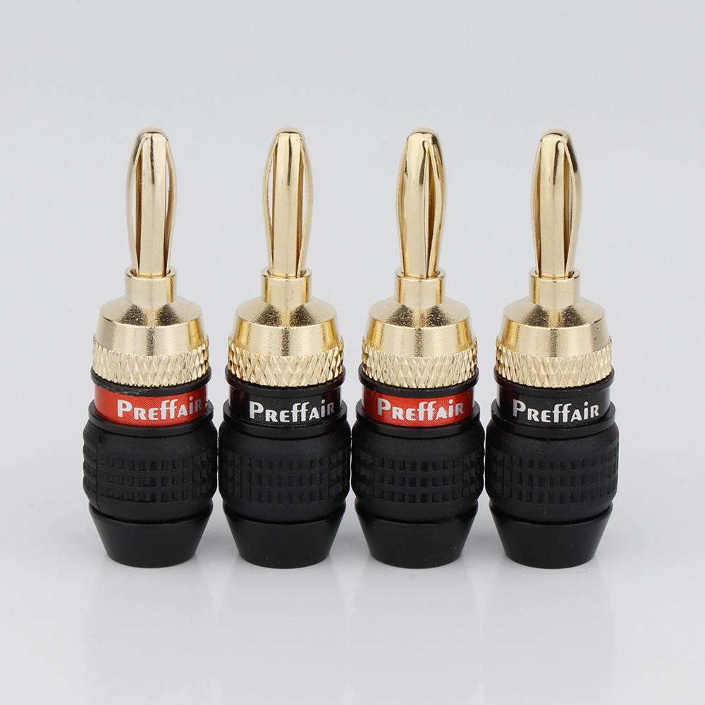 

Prefair Gold-Plated Banana Plug Terminals for Amplifier & Speaker Cables - Screw-On, Solderless Audio Connectors