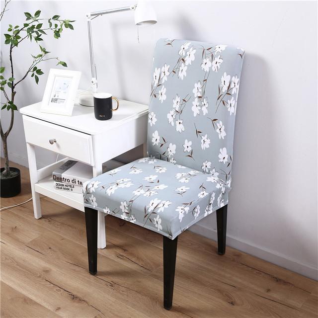 Printed Dining Chair Case Spandex Elastic Chair Slipcover Case Stretch Seat Covers For Wedding Hotel Banquet Home Use Dining Room