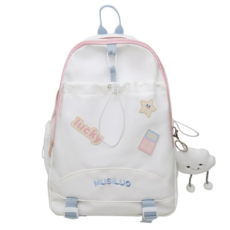 Schoolbag Schoolbag for Girls, Sweet Style, New High School Students, Large Capacity Backpack, Small Fresh Contrasting Color Girl Backpack