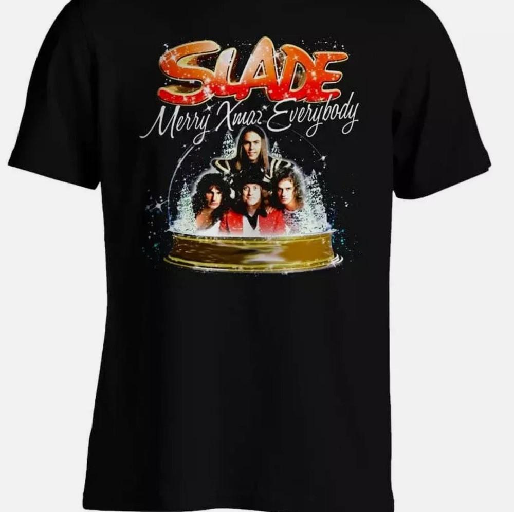 Slade band Merry Christmas T-shirt Unisex Black All Sizes S to 5XL Unisex T-Shirt XXXXL