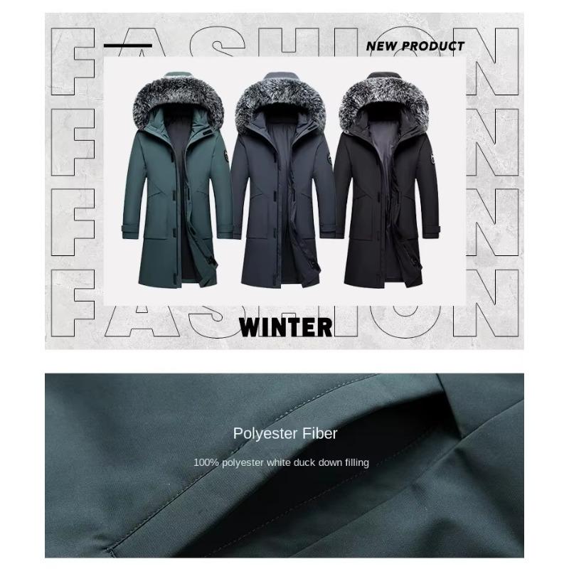 2025 Winter New Jacket Live Broadcast Men's Down Jacket Youth Korean Version Thick Medium Long Hooded Warm Men
