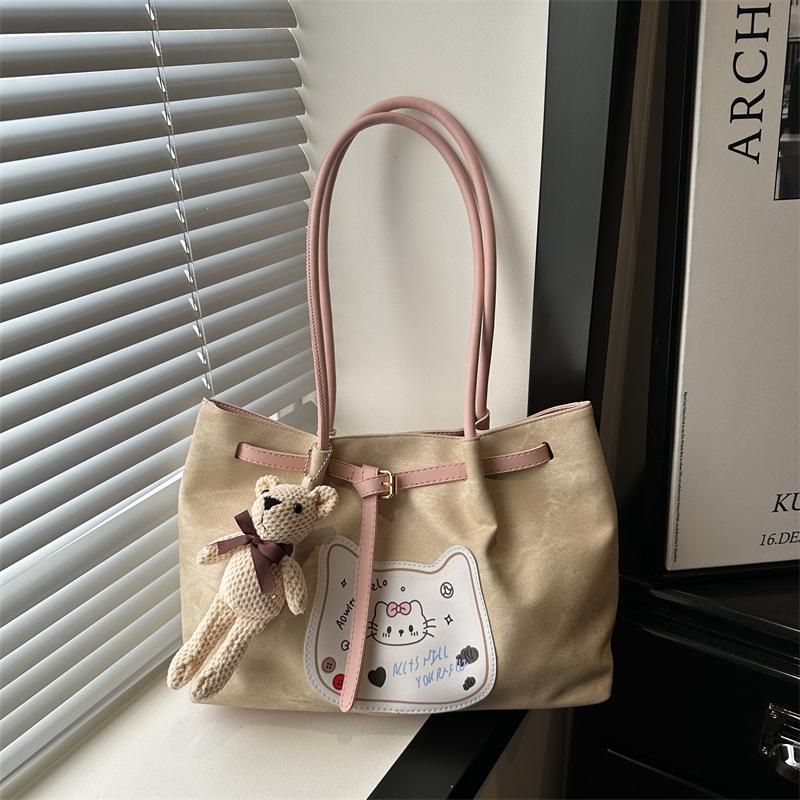 

Women s bag 2 new casual daily commuting versatile literary texture niche shoulder tote bag Without pendant хаки