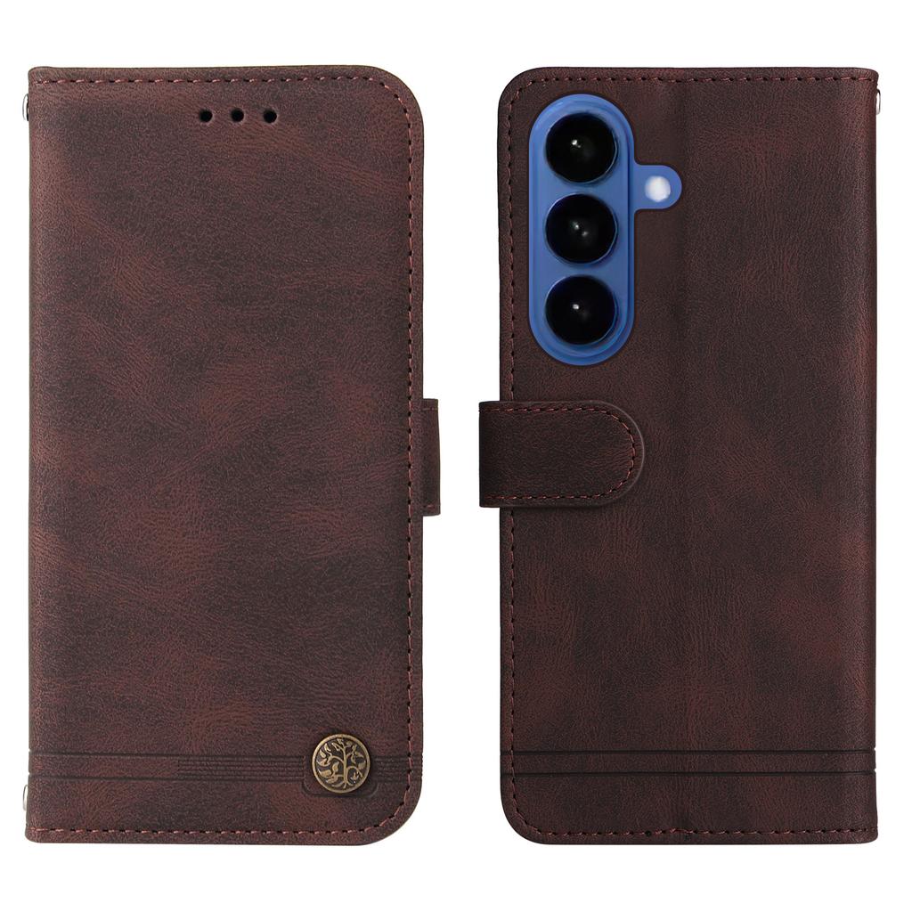 For Samsung Galaxy S26/S26 Pro Leather Wallet Cases Skin Touch Phone Cover Stand with Strap