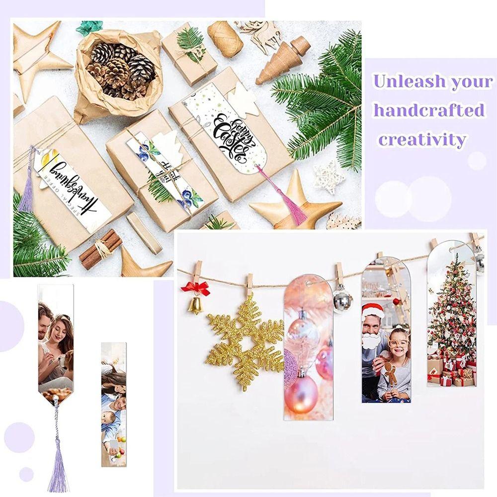 Transparent Blank Bookmarks Acrylic Unfinished Bookmarkers School Supplies DIY Bookmarks  Notebook