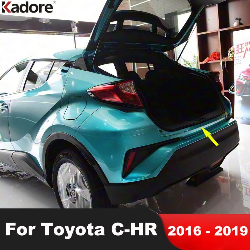 For Toyota CHR C-HR 2016-2018  Steel Car Rear Trunk Bumper Cover Trim Tailgate Door Sill Plate Protector Guard Accessories