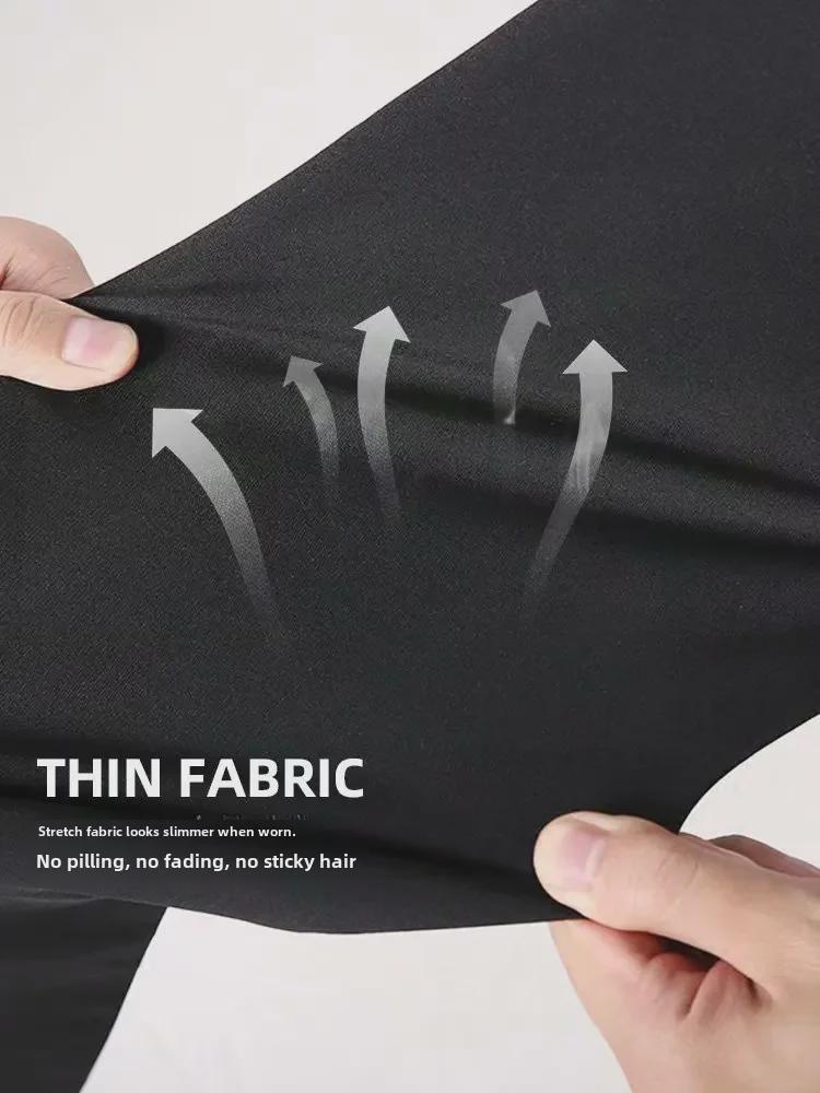 Pánské černé 9/10 kalhoty slim fit - korejský styl, všestranné pro jaro/podzim