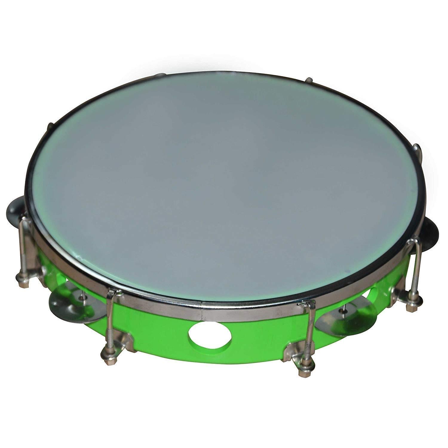 

@ Tambourine Hand Percussion Musical Instrument Green Color 520 Gm Zr-9013-60%Off