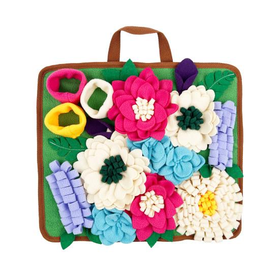 Pet Snuffle Mat Washable Dog Snuffle Mat Multi Flower Design Slow Feeding Mat Encourages Natural Foraging Skills for Dogs Smell Training Anxiety
