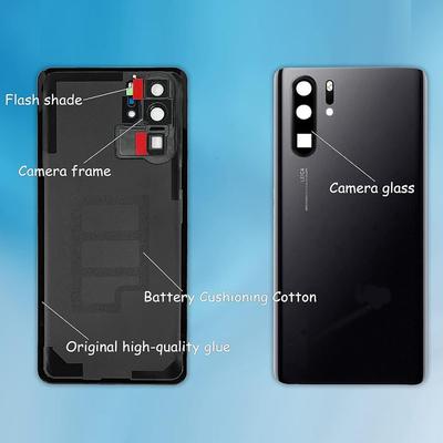 Battery Cover Glass Backcover Rear Back & Camera Lens Black For Huawei P30 Pro