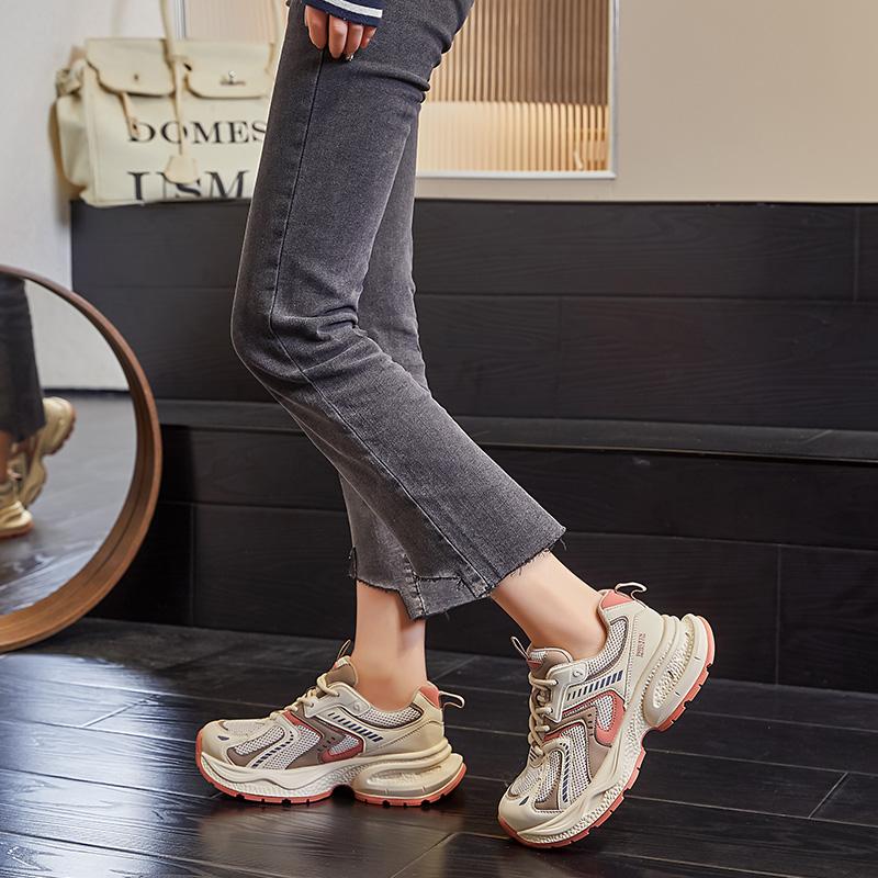 Thick Soled Women'ssneakers Shoes Breathable Running Shoes Women's Fashion Student Girls Shoes