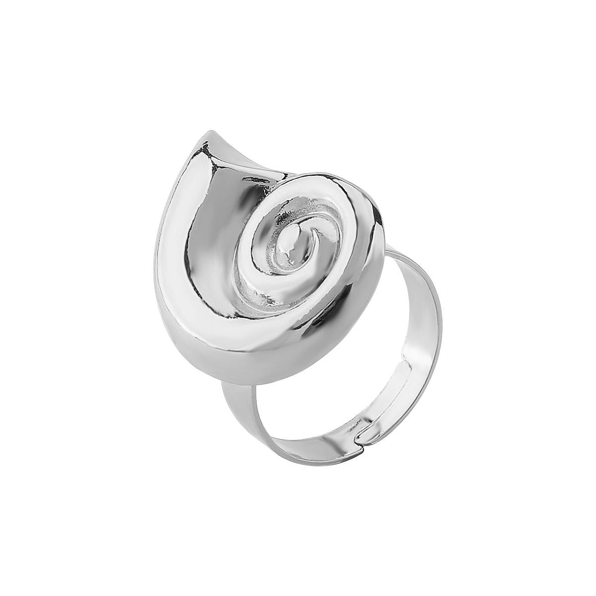 

European and American summer leisure vacation wind conch alloy earrings, personalized and creative high-end necklace ring