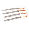 4PCS Tent Stakes with Rope Ti Alloy V Shaped Canopy Pegs for Outdoor Camping Beach Lawn Silver