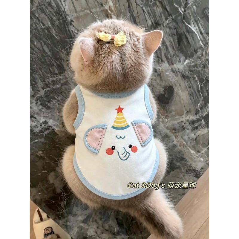 Cute Elephant Ear 3D Cartoon Cat Vest Kitten - Soft Breathable Pet Clothing S To XXL