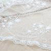 Elegant White Lace Embroidered Triangle Scarf with Floral Mesh for Wedding or Bridal Headdress