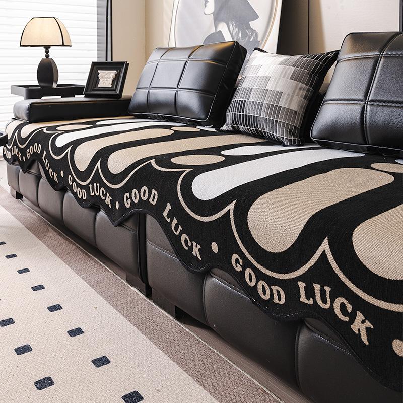 Nordic Chenille Sofa Cushion Is Universal In All Seasons New Wavy Edge Seat Cushion Non-Slip Sofa Cover Cross-Border