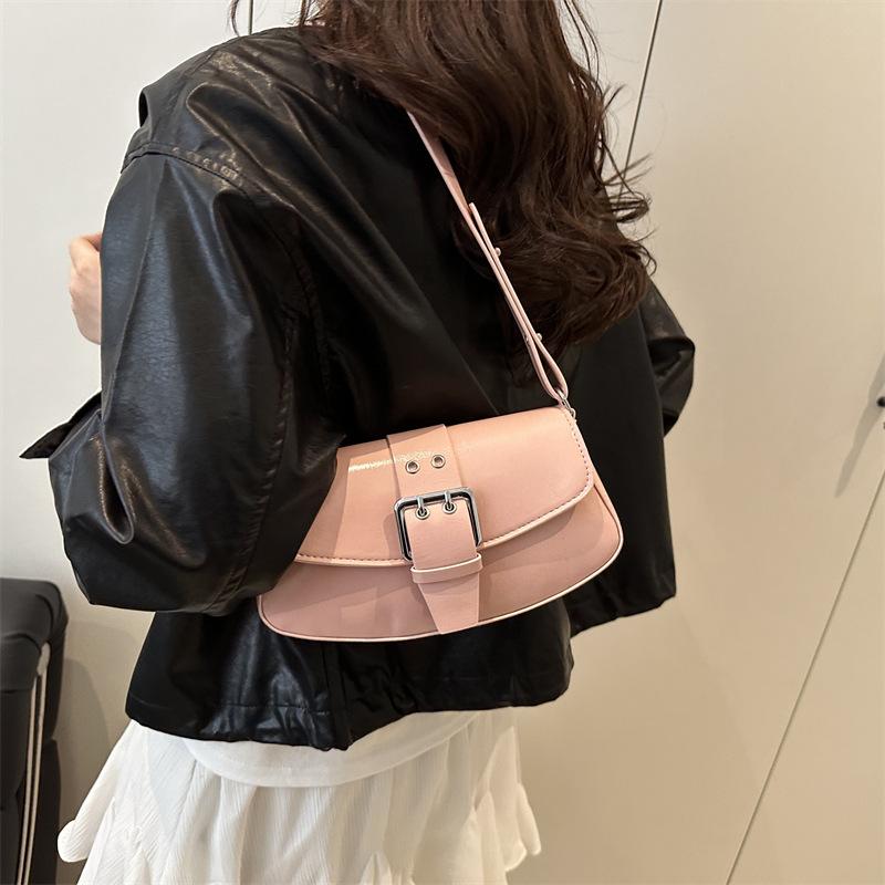 Fashi Lock Design Pu Schultertaschen für Damen Einfache Lässige Damen Achseltasche Pendler Einfarbige Damen Handtaschen Geldbörse
