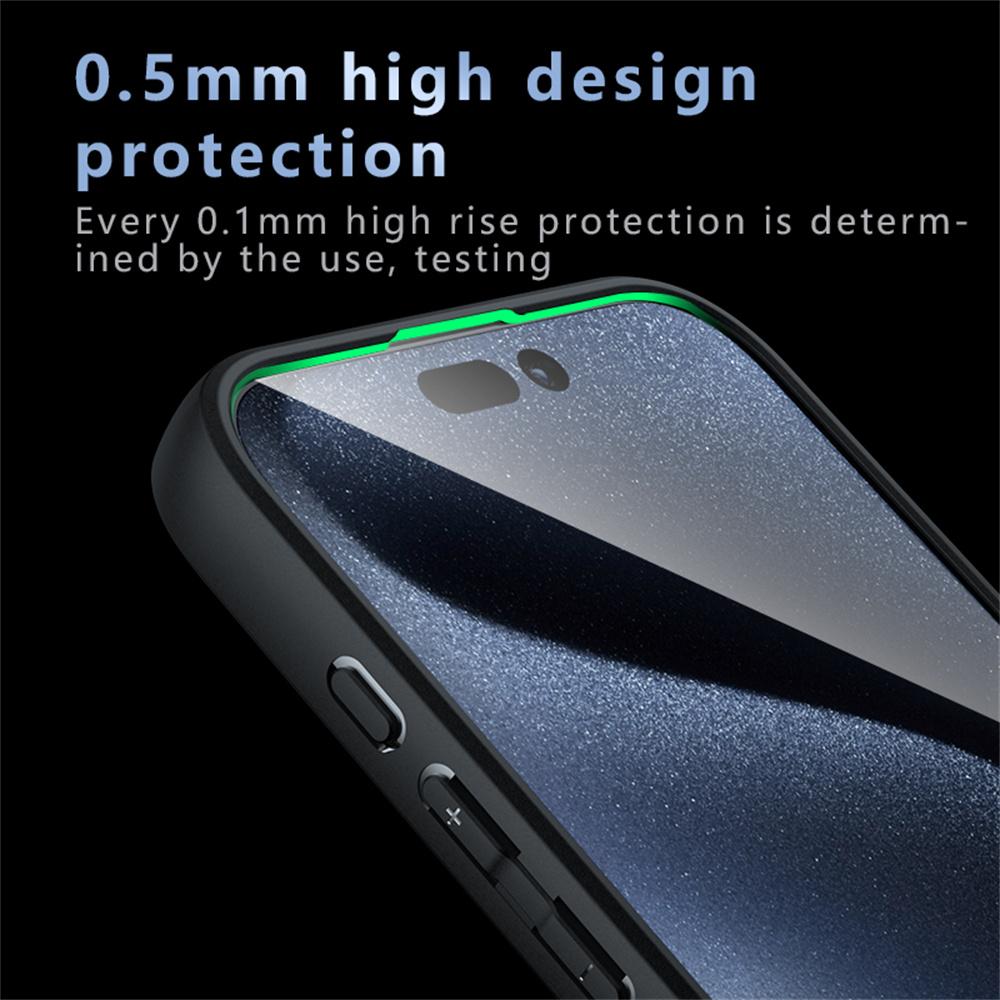 For iPhone 16 Case Skin-Touch TPU+PC Matte Phone Shell, Transparent Black