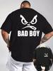 Summer New Mens Casual Tshirt with Threaded Round Neck Short Sleeved Top Printed on Both Front and Back Sides
