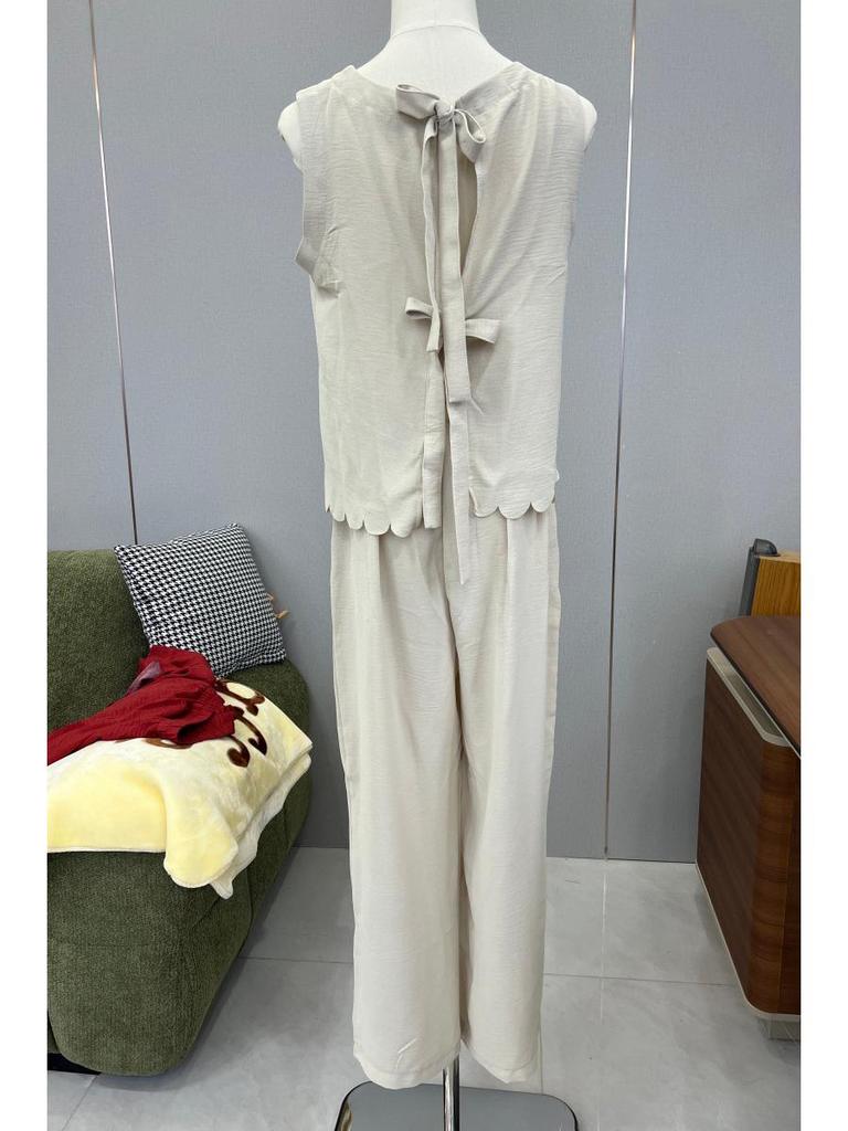 2026 Summer Women's Sleeveless Vest & Casual Long Pants Set - New European & American Fashion