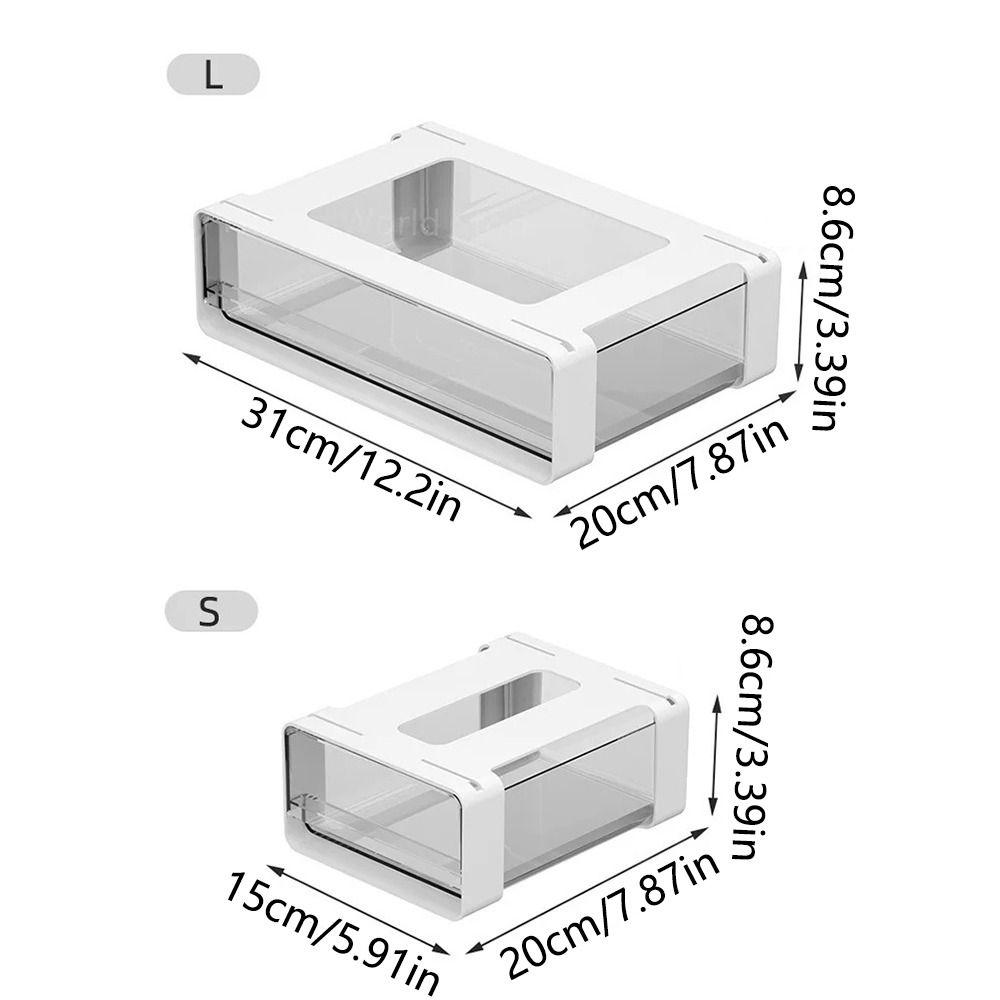 Attachable Under Desk Drawer Slide-out Table Storage Box Durable Pencil Holder Tray  Cosmetics
