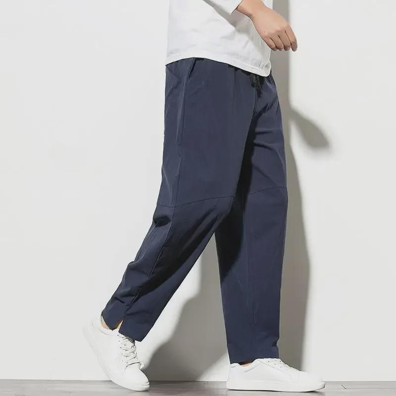 Men's Loose Fit Linen Pants: Chinese-Style Summer Harem Trousers